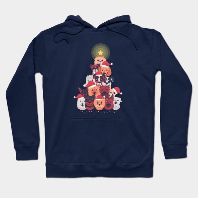 DOGS CHRISTMAS TREE Hoodie by Bombastik